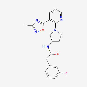 2-(3-fluorophenyl)-N-(1-(3-(3-methyl-1,2,4-oxadiazol-5-yl)pyridin-2-yl)pyrrolidin-3-yl)acetamide