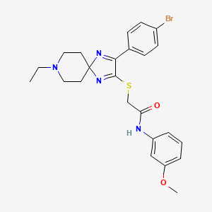 molecular formula C24H27BrN4O2S B2460548 2-((3-(4-bromophenyl)-8-ethyl-1,4,8-triazaspiro[4.5]deca-1,3-dien-2-yl)thio)-N-(3-methoxyphenyl)acetamide CAS No. 1189439-75-5