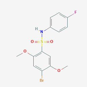 molecular formula C14H13BrFNO4S B2460553 4-bromo-N-(4-fluorophenyl)-2,5-dimethoxybenzene-1-sulfonamide CAS No. 2415634-68-1