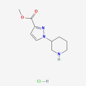 molecular formula C10H16ClN3O2 B2460559 Methyl 1-(piperidin-3-yl)-1H-pyrazole-3-carboxylate hydrochloride CAS No. 2225142-09-4