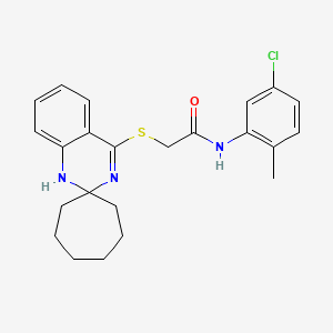 N-(5-chloro-2-methylphenyl)-2-{1'H-spiro[cycloheptane-1,2'-quinazoline]sulfanyl}acetamide
