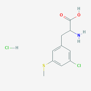 molecular formula C10H13Cl2NO2S B2460570 2-Amino-3-(3-chloro-5-methylsulfanylphenyl)propanoic acid;hydrochloride CAS No. 2253639-87-9