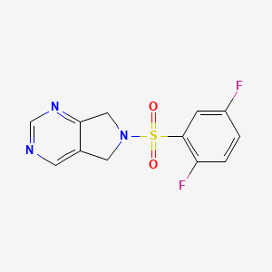 molecular formula C12H9F2N3O2S B2460571 6-((2,5-difluorophenyl)sulfonyl)-6,7-dihydro-5H-pyrrolo[3,4-d]pyrimidine CAS No. 1448033-41-7