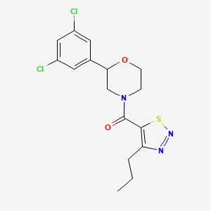 molecular formula C16H17Cl2N3O2S B2460577 (2-(3,5-Dichlorophenyl)morpholino)(4-propyl-1,2,3-thiadiazol-5-yl)methanone CAS No. 1421484-56-1