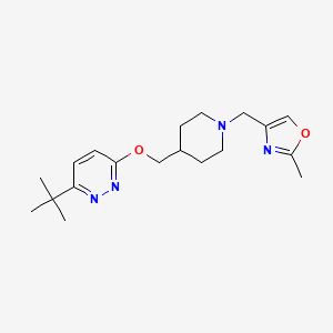 molecular formula C19H28N4O2 B2460578 4-[[4-[(6-Tert-butylpyridazin-3-yl)oxymethyl]piperidin-1-yl]methyl]-2-methyl-1,3-oxazole CAS No. 2320420-83-3