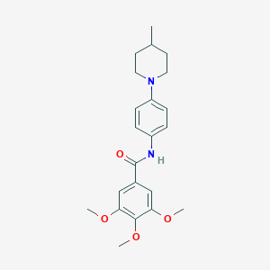 molecular formula C22H28N2O4 B246058 3,4,5-trimethoxy-N-[4-(4-methylpiperidin-1-yl)phenyl]benzamide 