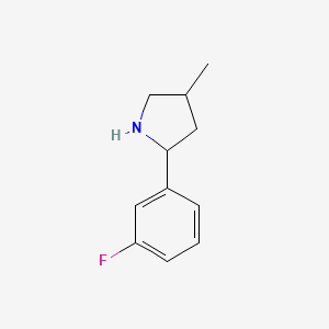 molecular formula C11H14FN B2460580 2-(3-Fluorophenyl)-4-methylpyrrolidine CAS No. 603068-44-6