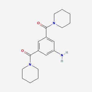 molecular formula C18H25N3O2 B2460581 3-Amino-5-(piperidylcarbonyl)phenyl piperidyl ketone CAS No. 301172-75-8