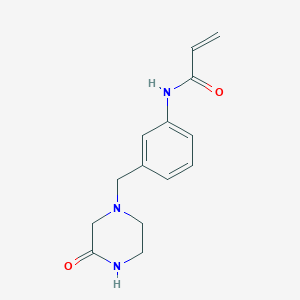 molecular formula C14H17N3O2 B2460587 N-[3-[(3-Oxopiperazin-1-yl)methyl]phenyl]prop-2-enamide CAS No. 2196447-62-6