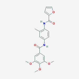 molecular formula C22H22N2O6 B246059 N-{2-methyl-4-[(3,4,5-trimethoxybenzoyl)amino]phenyl}-2-furamide 