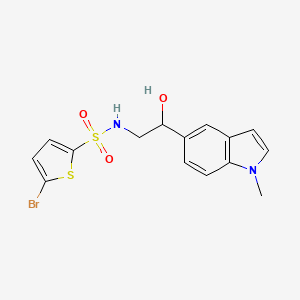 molecular formula C15H15BrN2O3S2 B2460599 5-ブロモ-N-(2-ヒドロキシ-2-(1-メチル-1H-インドール-5-イル)エチル)チオフェン-2-スルホンアミド CAS No. 2034410-47-2