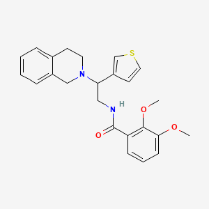 molecular formula C24H26N2O3S B2460602 N-(2-(3,4-dihydroisoquinolin-2(1H)-yl)-2-(thiophen-3-yl)ethyl)-2,3-dimethoxybenzamide CAS No. 954622-99-2