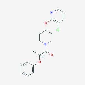 molecular formula C19H21ClN2O3 B2460607 1-(4-((3-Chloropyridin-2-yl)oxy)piperidin-1-yl)-2-phenoxypropan-1-one CAS No. 1448135-52-1
