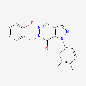 molecular formula C21H19FN4O B2460612 1-(3,4-dimethylphenyl)-6-(2-fluorobenzyl)-4-methyl-1H-pyrazolo[3,4-d]pyridazin-7(6H)-one CAS No. 941973-59-7