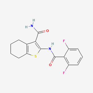 molecular formula C16H14F2N2O2S B2460626 2-(2,6-ジフルオロベンゾイルアミド)-4,5,6,7-テトラヒドロベンゾ[b]チオフェン-3-カルボンアミド CAS No. 325977-19-3