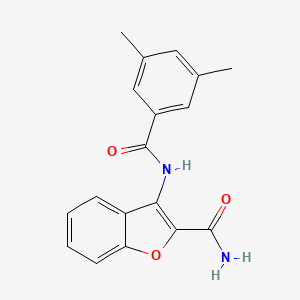 molecular formula C18H16N2O3 B2460634 3-(3,5-Dimethylbenzoylamino)benzofuran-2-carboxamid CAS No. 898373-04-1