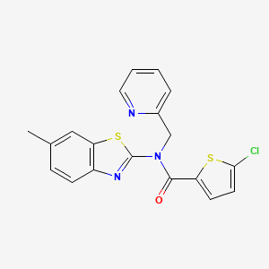 molecular formula C19H14ClN3OS2 B2460639 5-chloro-N-(6-methylbenzo[d]thiazol-2-yl)-N-(pyridin-2-ylmethyl)thiophene-2-carboxamide CAS No. 941926-24-5