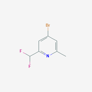 molecular formula C7H6BrF2N B2460641 4-Bromo-2-(difluoromethyl)-6-methylpyridine CAS No. 1226800-12-9
