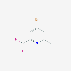 molecular formula C7H6BrF2N B2460641 4-ブロモ-2-(ジフルオロメチル)-6-メチルピリジン CAS No. 1226800-12-9