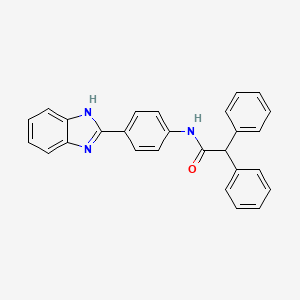 molecular formula C27H21N3O B2460642 N-[4-(1H-benzimidazol-2-yl)phenyl]-2,2-diphenylacetamide CAS No. 303138-81-0