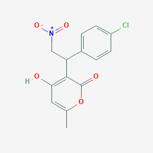 molecular formula C14H12ClNO5 B2460643 3-[1-(4-chlorophenyl)-2-nitroethyl]-4-hydroxy-6-methyl-2H-pyran-2-one CAS No. 325474-40-6
