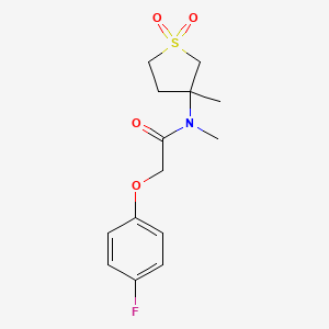 molecular formula C14H18FNO4S B2460649 2-(4-fluorophenoxy)-N-methyl-N-(3-methyl-1,1-dioxidotetrahydrothiophen-3-yl)acetamide CAS No. 691392-55-9