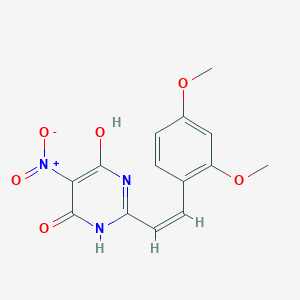 2-[(Z)-2-(2,4-dimethoxyphenyl)ethenyl]-6-hydroxy-5-nitropyrimidin-4(3H)-one