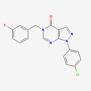 molecular formula C18H12ClFN4O B2460650 1-(4-chlorophenyl)-5-(3-fluorobenzyl)-1H-pyrazolo[3,4-d]pyrimidin-4(5H)-one CAS No. 852441-37-3