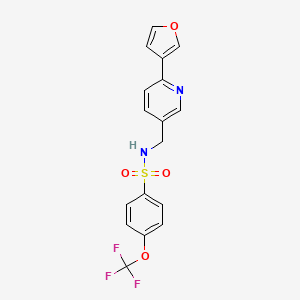 molecular formula C17H13F3N2O4S B2460651 N-((6-(furan-3-yl)pyridin-3-yl)methyl)-4-(trifluoromethoxy)benzenesulfonamide CAS No. 2034311-66-3