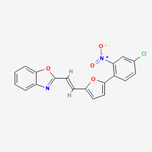 molecular formula C19H11ClN2O4 B2460652 2-[(E)-2-[5-(4-氯-2-硝基苯基)呋喃-2-基]乙烯基]-1,3-苯并恶唑 CAS No. 476616-28-1