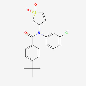 molecular formula C21H22ClNO3S B2460654 4-(tert-butyl)-N-(3-chlorophenyl)-N-(1,1-dioxido-2,3-dihydrothiophen-3-yl)benzamide CAS No. 863007-70-9