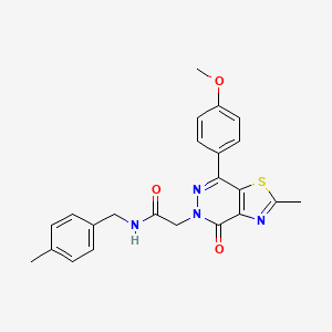 molecular formula C23H22N4O3S B2460659 2-(7-(4-methoxyphenyl)-2-methyl-4-oxothiazolo[4,5-d]pyridazin-5(4H)-yl)-N-(4-methylbenzyl)acetamide CAS No. 953956-70-2