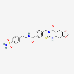 4-({8-oxo-6-sulfanylidene-2H,5H,6H,7H,8H-[1,3]dioxolo[4,5-g]quinazolin-7-yl}methyl)-N-[2-(4-sulfamoylphenyl)ethyl]benzamide
