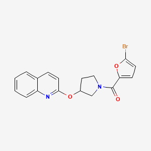 molecular formula C18H15BrN2O3 B2460667 (5-ブロモフラン-2-イル)(3-(キノリン-2-イルオキシ)ピロリジン-1-イル)メタノン CAS No. 2034392-06-6