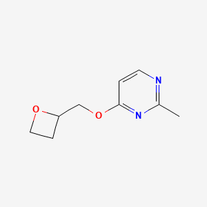 molecular formula C9H12N2O2 B2460670 2-Methyl-4-(oxetan-2-ylmethoxy)pyrimidine CAS No. 2415499-65-7
