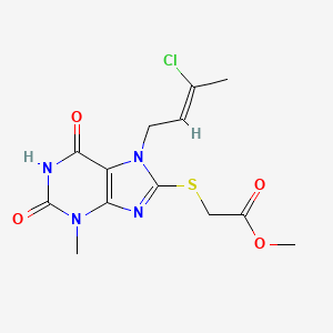 (Z)-methyl 2-((7-(3-chlorobut-2-en-1-yl)-3-methyl-2,6-dioxo-2,3,6,7-tetrahydro-1H-purin-8-yl)thio)acetate