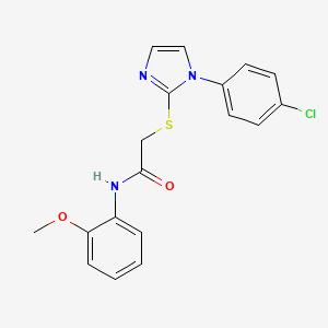 2-[1-(4-chlorophenyl)imidazol-2-yl]sulfanyl-N-(2-methoxyphenyl)acetamide
