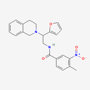 N-(2-(3,4-dihydroisoquinolin-2(1H)-yl)-2-(furan-2-yl)ethyl)-4-methyl-3-nitrobenzamide