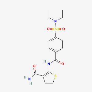 molecular formula C16H19N3O4S2 B2460712 2-[[4-(二乙基氨磺酰基)苯甲酰基]氨基]噻吩-3-羧酰胺 CAS No. 896680-58-3
