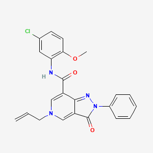 molecular formula C23H19ClN4O3 B2460718 5-allyl-N-(5-chloro-2-methoxyphenyl)-3-oxo-2-phenyl-3,5-dihydro-2H-pyrazolo[4,3-c]pyridine-7-carboxamide CAS No. 921850-12-6
