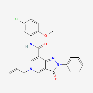 molecular formula C23H19ClN4O3 B2460718 N-(5-Chlor-2-methoxyphenyl)-3-oxo-2-phenyl-5-(Prop-2-en-1-yl)-2H,3H,5H-pyrazolo[4,3-c]pyridin-7-carboxamid CAS No. 921850-12-6