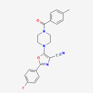 2-(4-Fluorophenyl)-5-(4-(4-methylbenzoyl)piperazin-1-yl)oxazole-4-carbonitrile