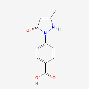 molecular formula C11H10N2O3 B2460723 4-(5-methyl-3-oxo-1H-pyrazol-2-yl)benzoic acid CAS No. 60875-16-3; 692271-32-2