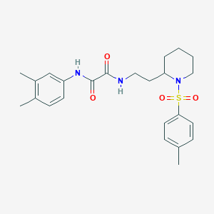 molecular formula C24H31N3O4S B2460724 N1-(3,4-二甲苯基)-N2-(2-(1-甲苯磺酰基哌啶-2-基)乙基)草酰胺 CAS No. 898368-64-4