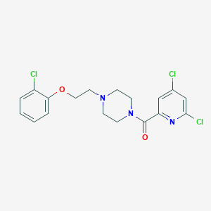 molecular formula C18H18Cl3N3O2 B2460751 1-[2-(2-Chlorophenoxy)ethyl]-4-(4,6-dichloropyridine-2-carbonyl)piperazine CAS No. 1797276-97-1