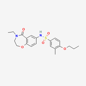 N-(4-ethyl-5-oxo-2,3,4,5-tetrahydrobenzo[f][1,4]oxazepin-7-yl)-3-methyl-4-propoxybenzenesulfonamide
