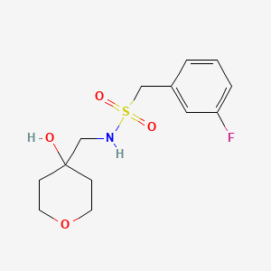 molecular formula C13H18FNO4S B2460760 1-(3-fluorofenil)-N-[(4-hidroxi-oxan-4-il)metil]metanosulfonamida CAS No. 1351642-94-8