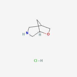 molecular formula C6H12ClNO B2460761 6-Oxa-3-azabicyclo[3.2.1]octane hydrochloride CAS No. 1461708-41-7