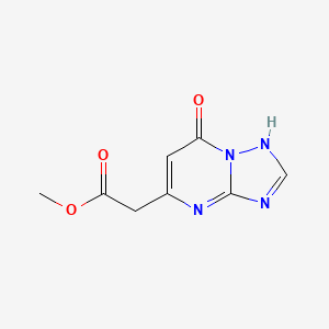 molecular formula C8H8N4O3 B2460762 Methyl 2-(7-hydroxy[1,2,4]triazolo[1,5-a]pyrimidin-5-yl)acetate CAS No. 110260-69-0