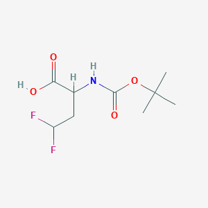 molecular formula C9H15F2NO4 B2460765 Ácido 2-((terc-butoxicarbonil)amino)-4,4-difluorobutanoico CAS No. 252357-43-0